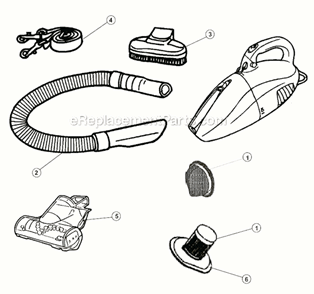 Page A Diagram and Parts List for SD20005RED  Dirt Devil Hand Vacuum